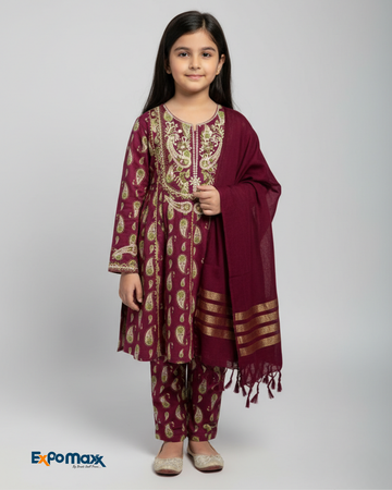 GIRLS KHADDAR 3-PCS