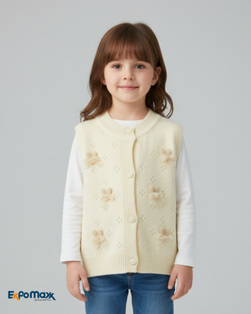 GIRLS SLEEVELESS CARDIGAN